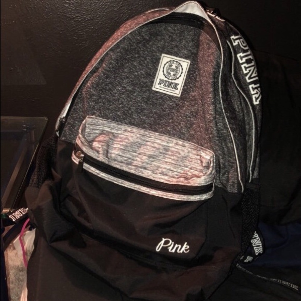 PINK VS gray book bag like new condition